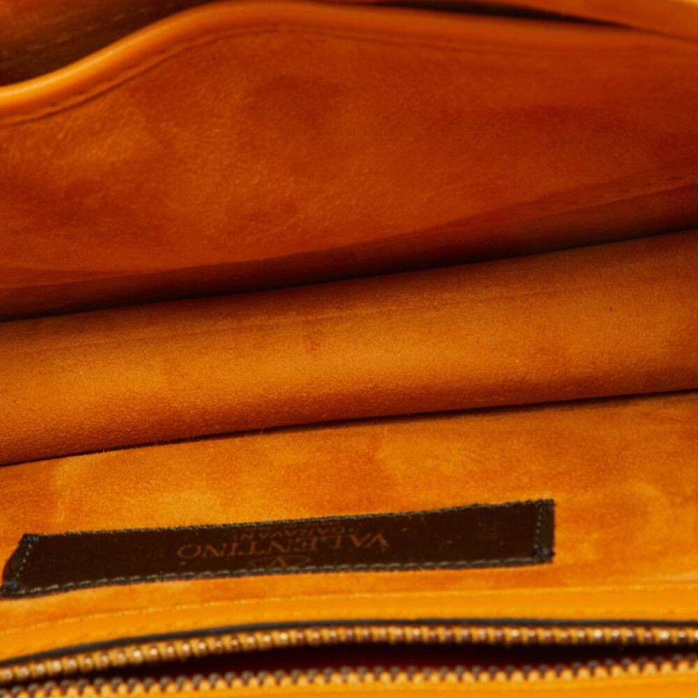Valentino Glam Lock Mustard Crystal Embellished Leather Shoulder Bag - Picture 7 of 7